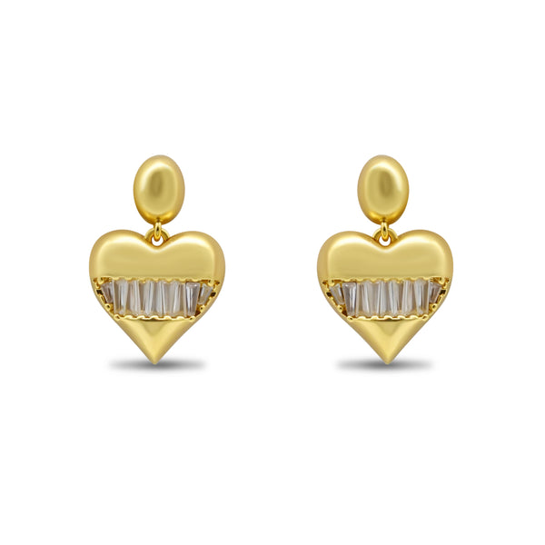 Gold Heart Stud with Mother of Pearl