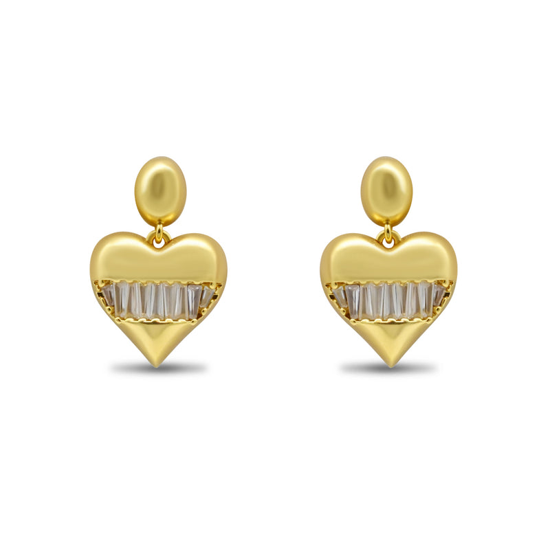 Gold Heart Stud with Mother of Pearl