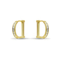 Gold "D" Initial Hoop with Baguette CZ