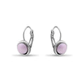 Silver Lever back with Pale Pink Stone