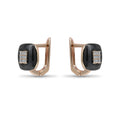 Rose Gold & Black Ceramic CZ Hoop