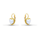 Gold Heart Leverback with Mother of Pearl