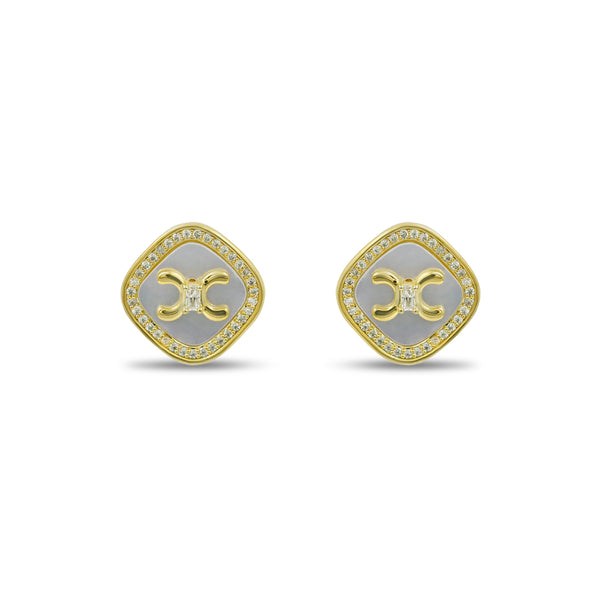 Baguette Mother Of Pearl Studs