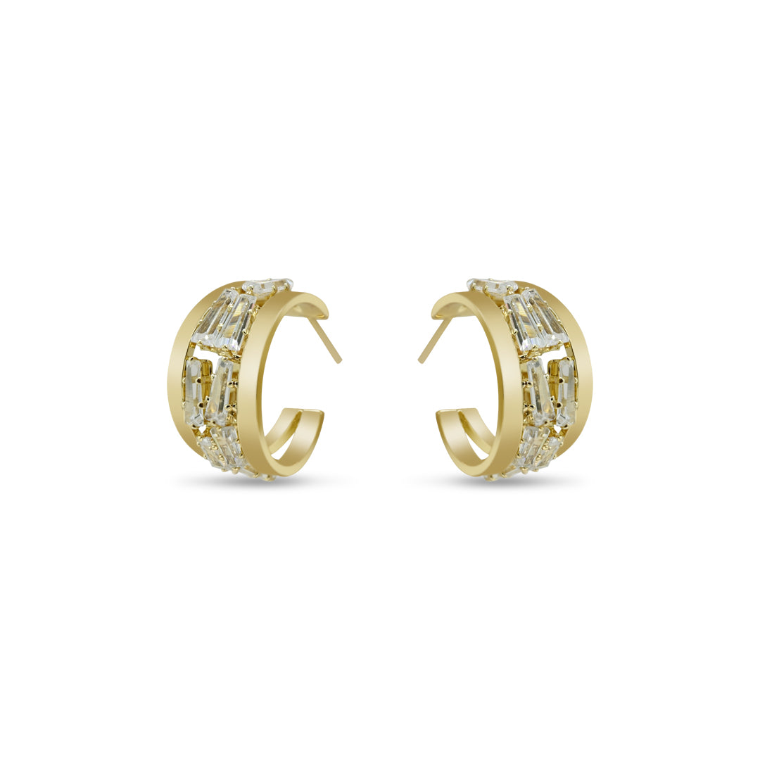 Golden Rhinestone Hoops