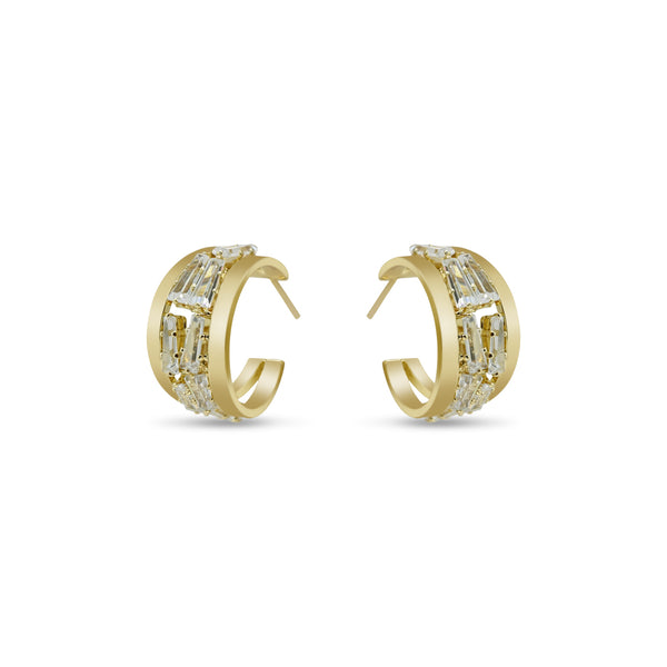 Golden Rhinestone Hoops