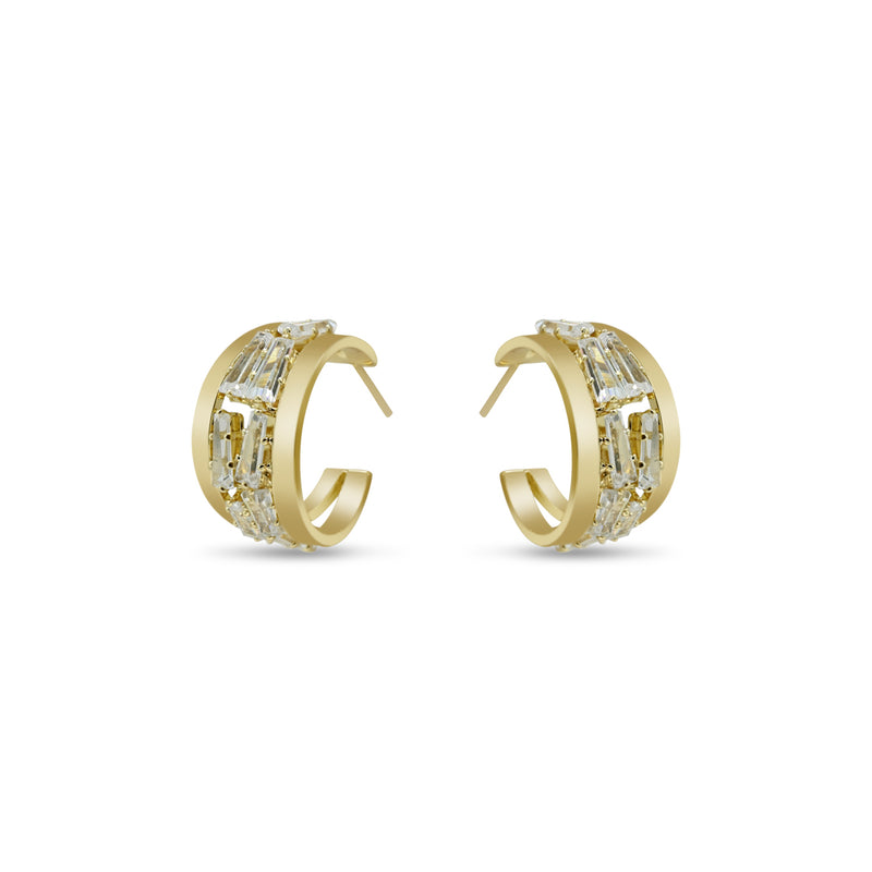 Golden Rhinestone Hoops