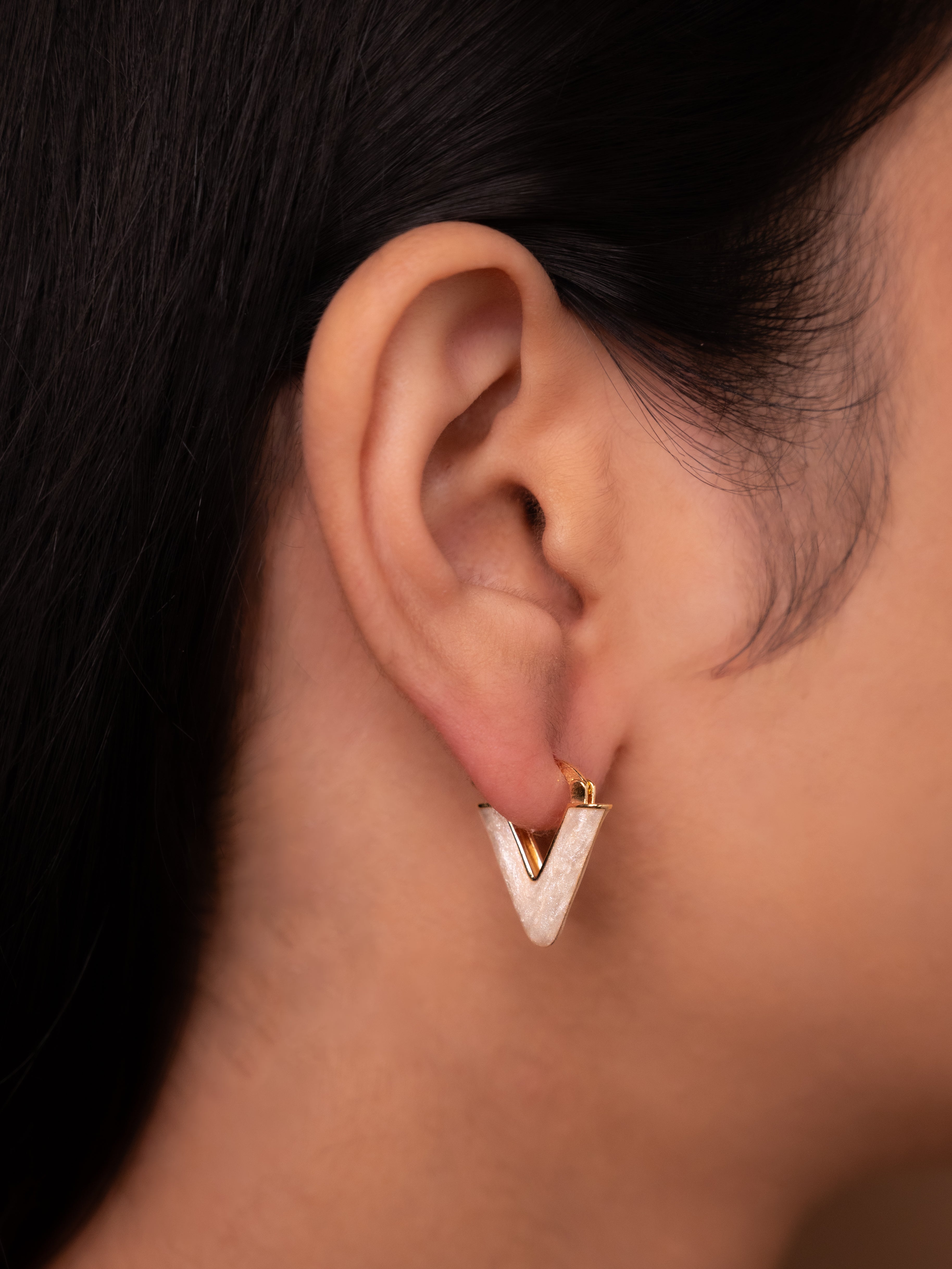 White Sage Hoops Earrings | 18k Gold Plated
