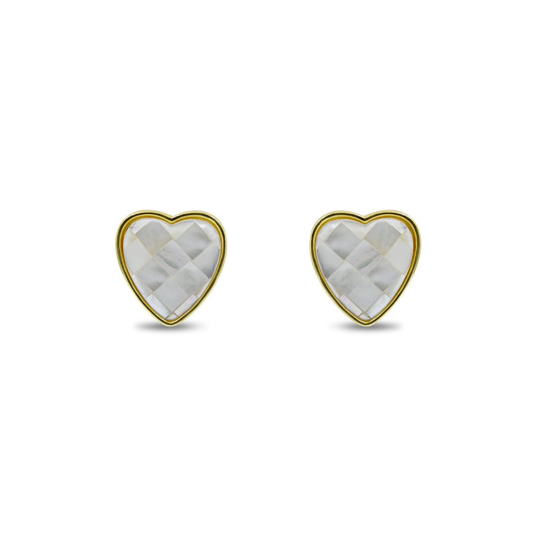 Pearl Heart Studs