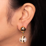 Round Stud & Pearl Drop