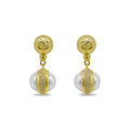 Round Stud & Pearl Drop
