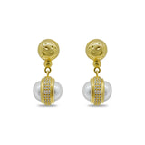 Round Stud & Pearl Drop