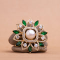 Classic Pearl and Green Stone