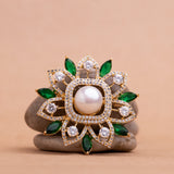 Classic Pearl and Green Stone