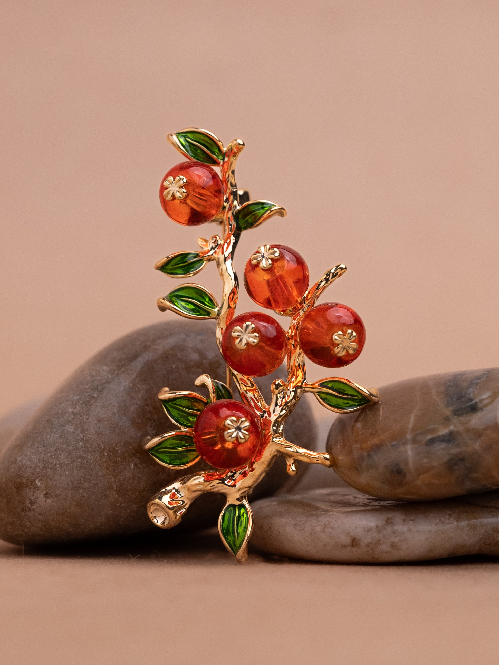 Fruit & Plant Brooch Pin | 18k Gold Plated
