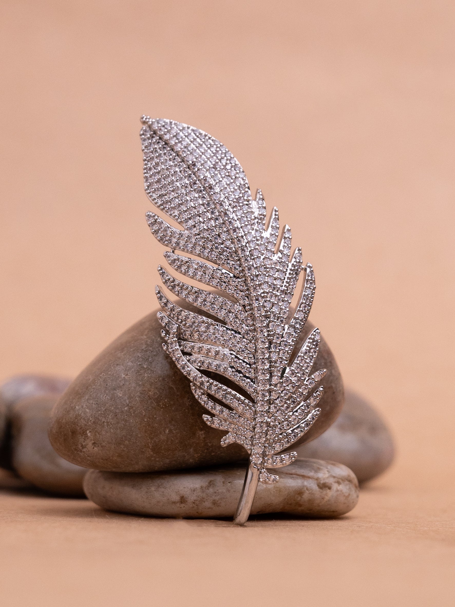 Silver Feather Brooch | Silver Plated