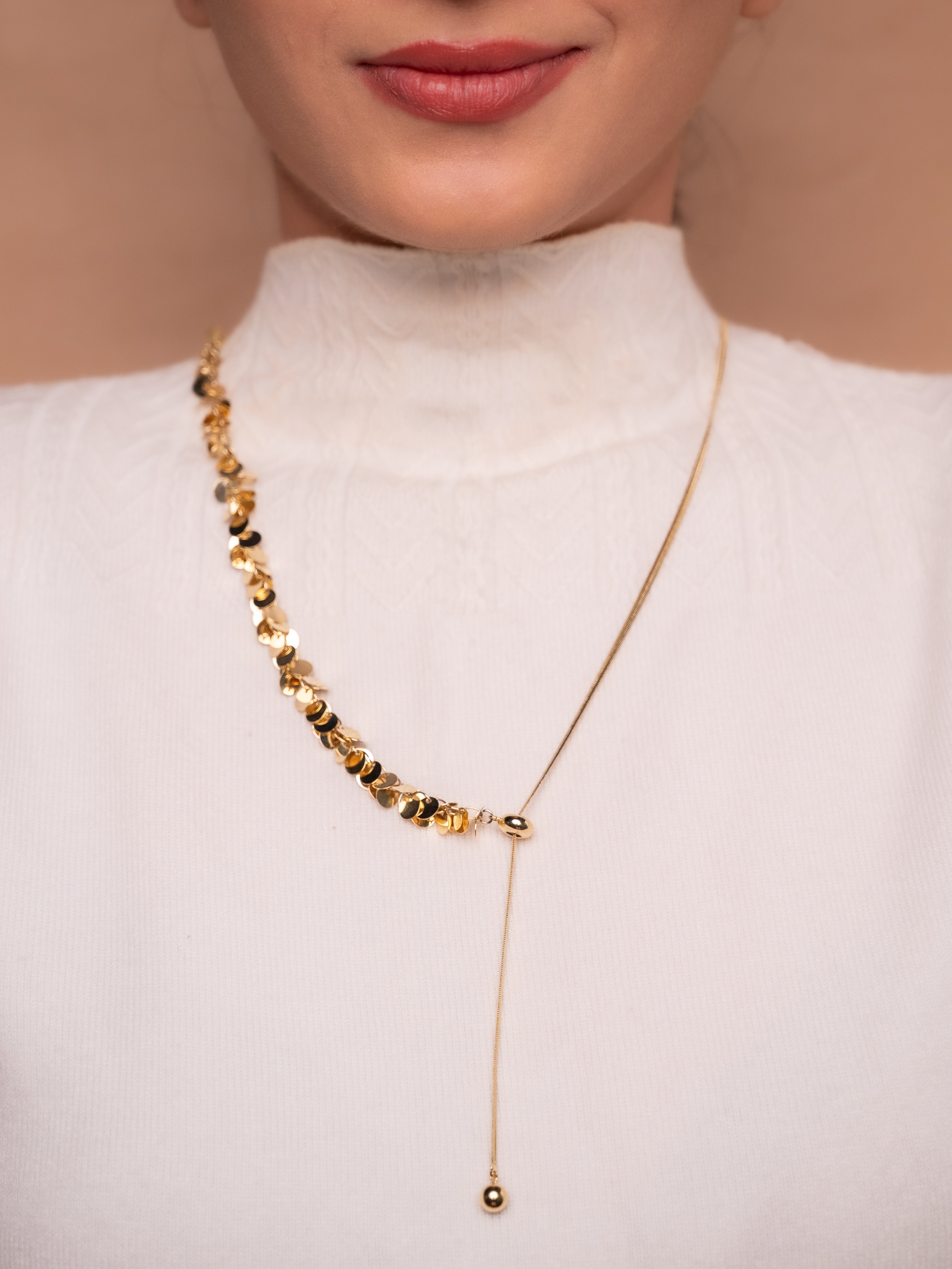 Golden Sequins Necklace