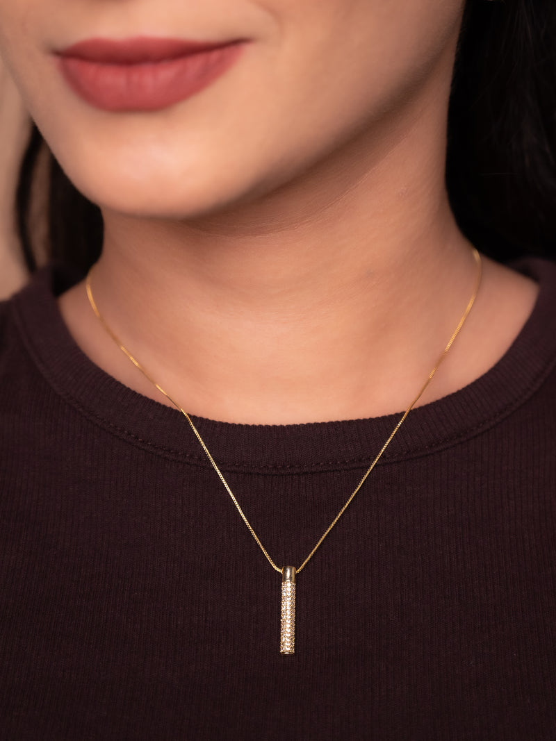 Vertical Pole Diamond Pendant