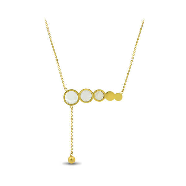 Circles White Pearl Enamel Dangling