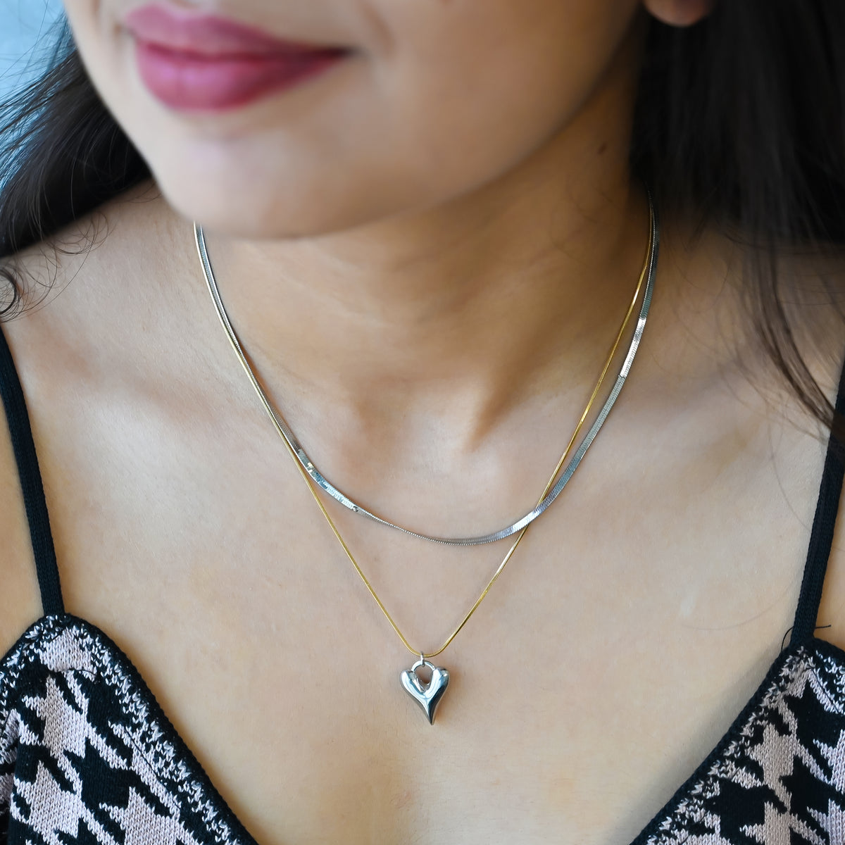 Double Layered Heart Chain