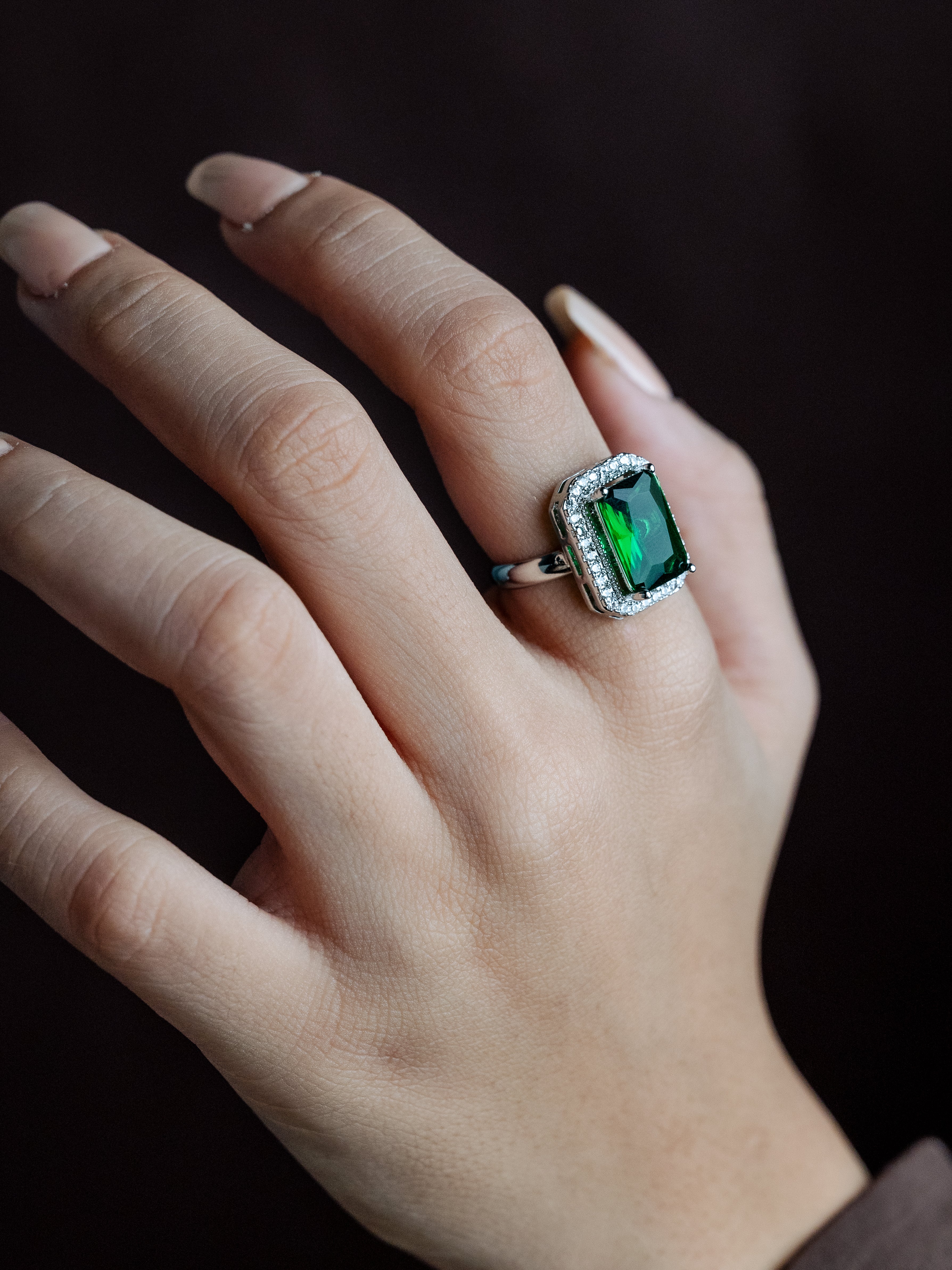 Emerald Stone Silver