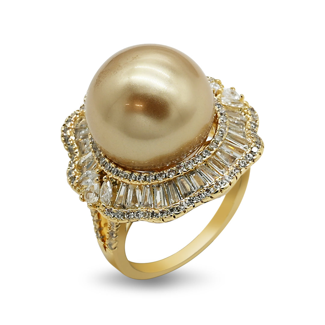 South Sea Cultuted Pearl Ring | 18k Gold Plated