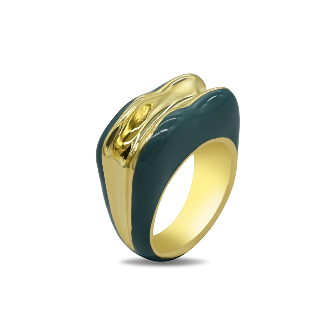 Enamel Drip Ring | 18k Gold Plated