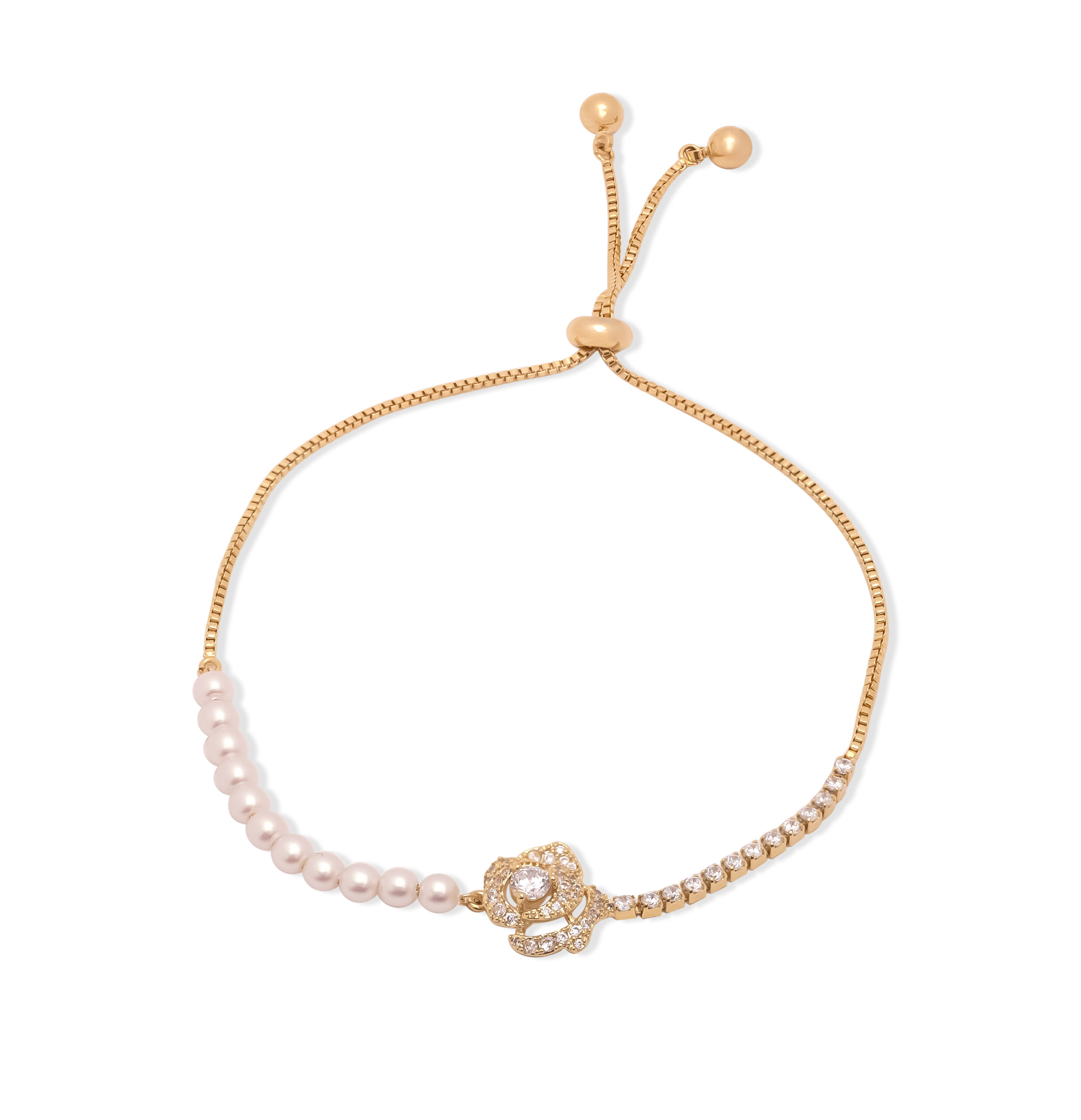 Pearl and Stone Flora Bracelet