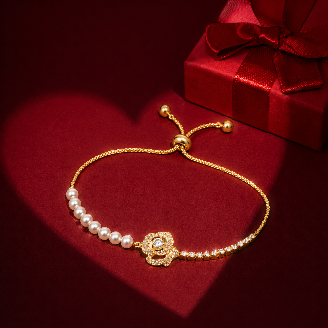 Pearl and Stone Flora Bracelet