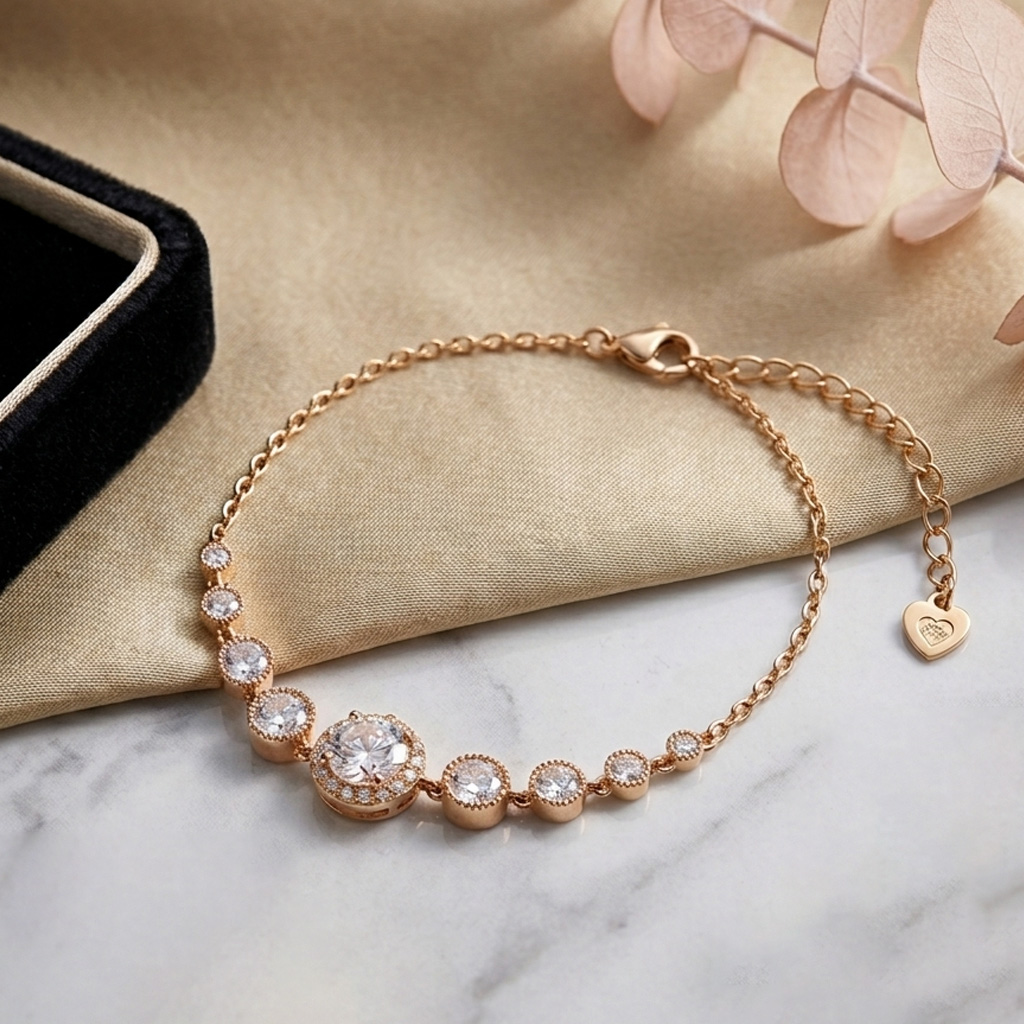Solitaire Halo Bracelet