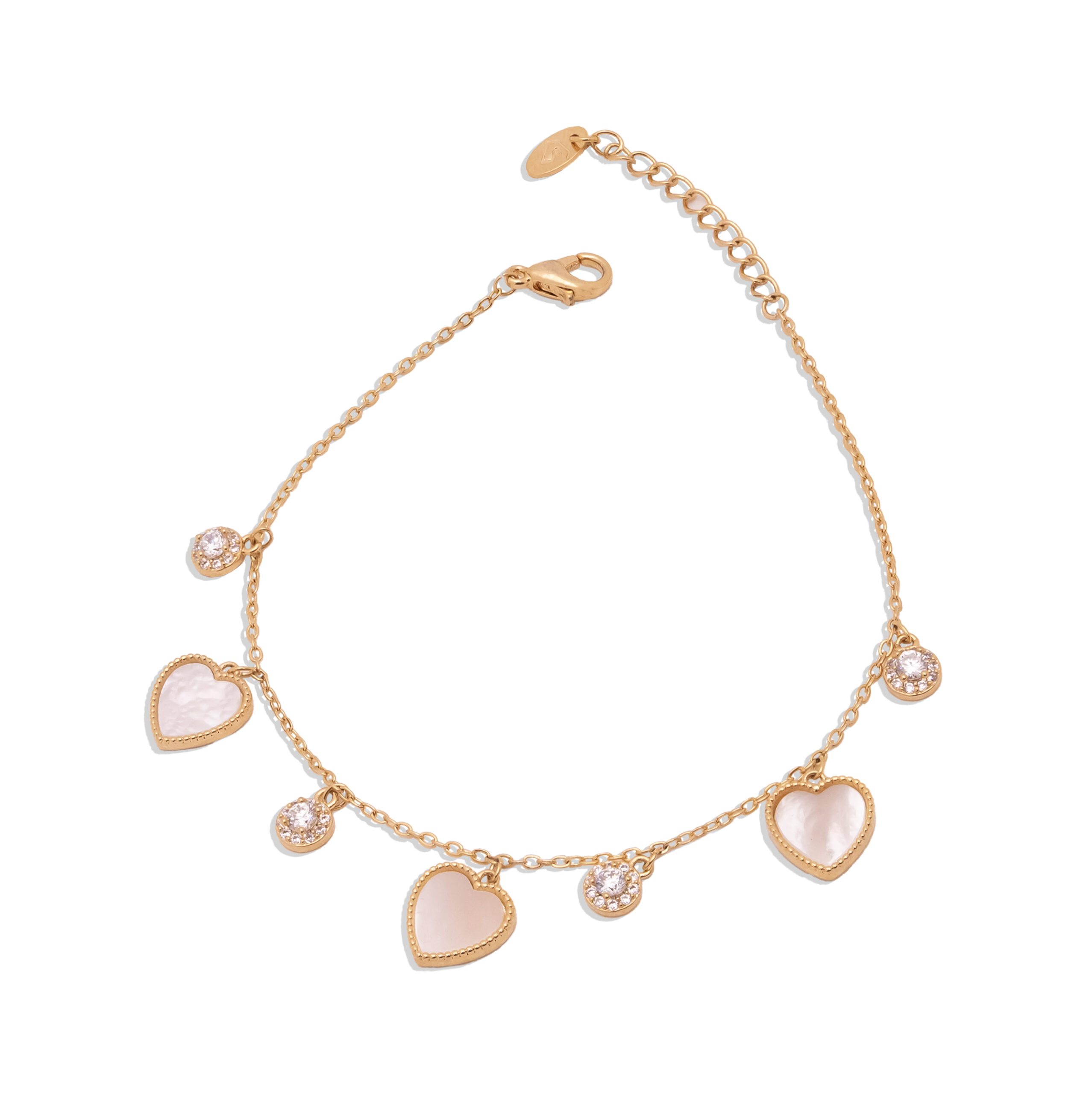 Heart & Stone Charm Bracelet