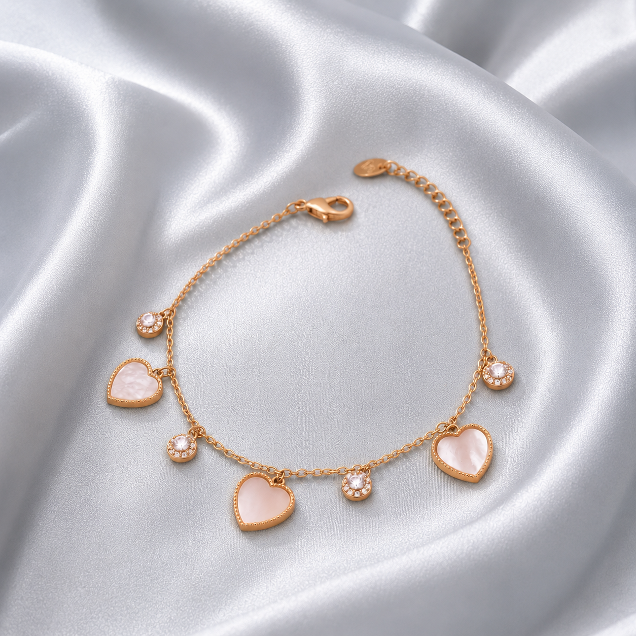 Heart & Stone Charm Bracelet
