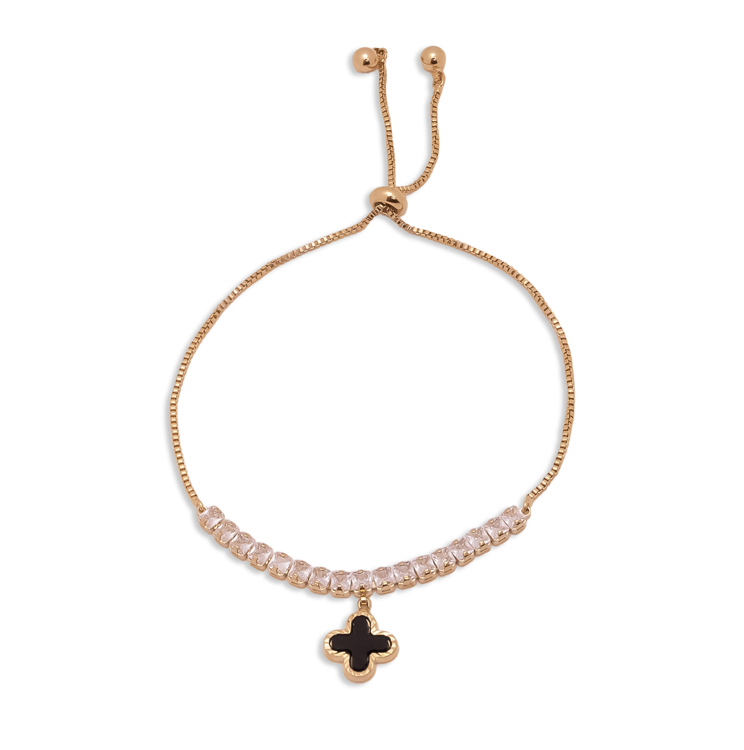 Onyx Clover Tennis Bracelet
