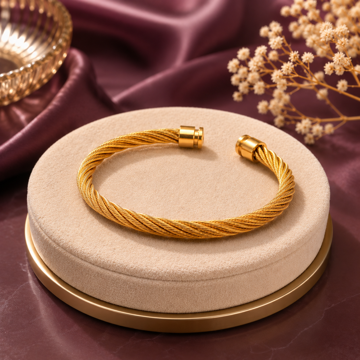 Twisted Gold Cable Bracelet