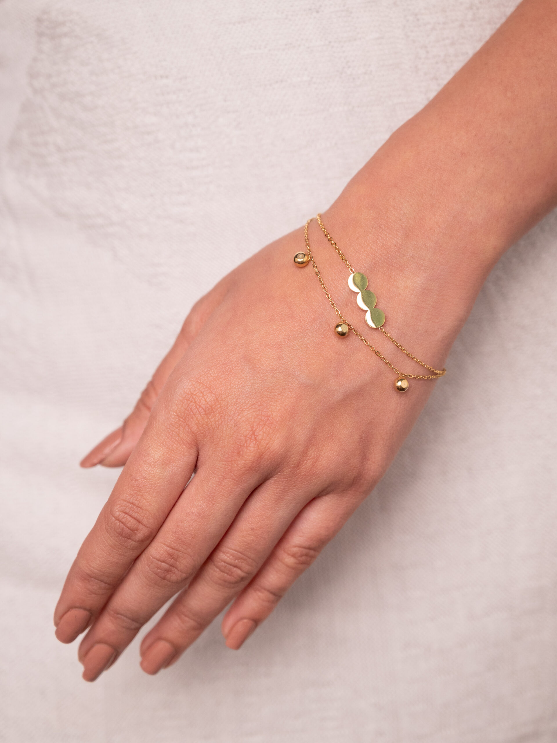 Beaded & Disc Layered Bracelet
