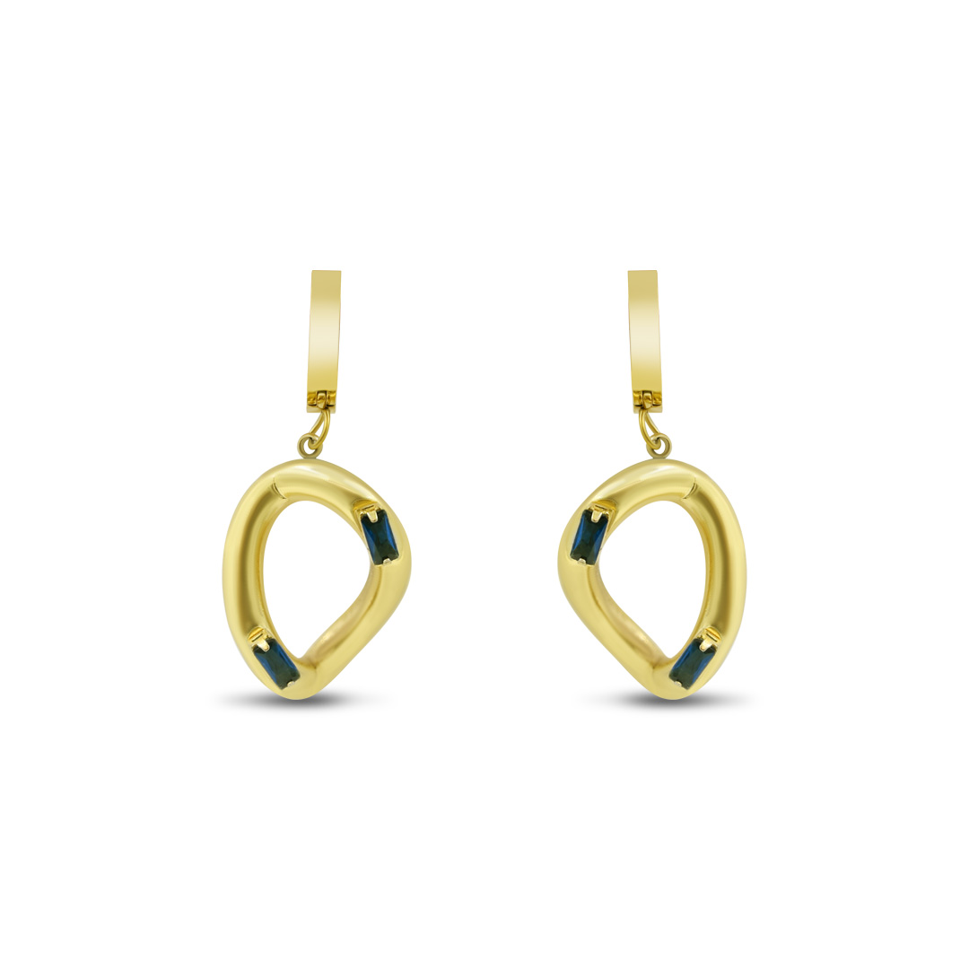 Azure Sculpted Hoops