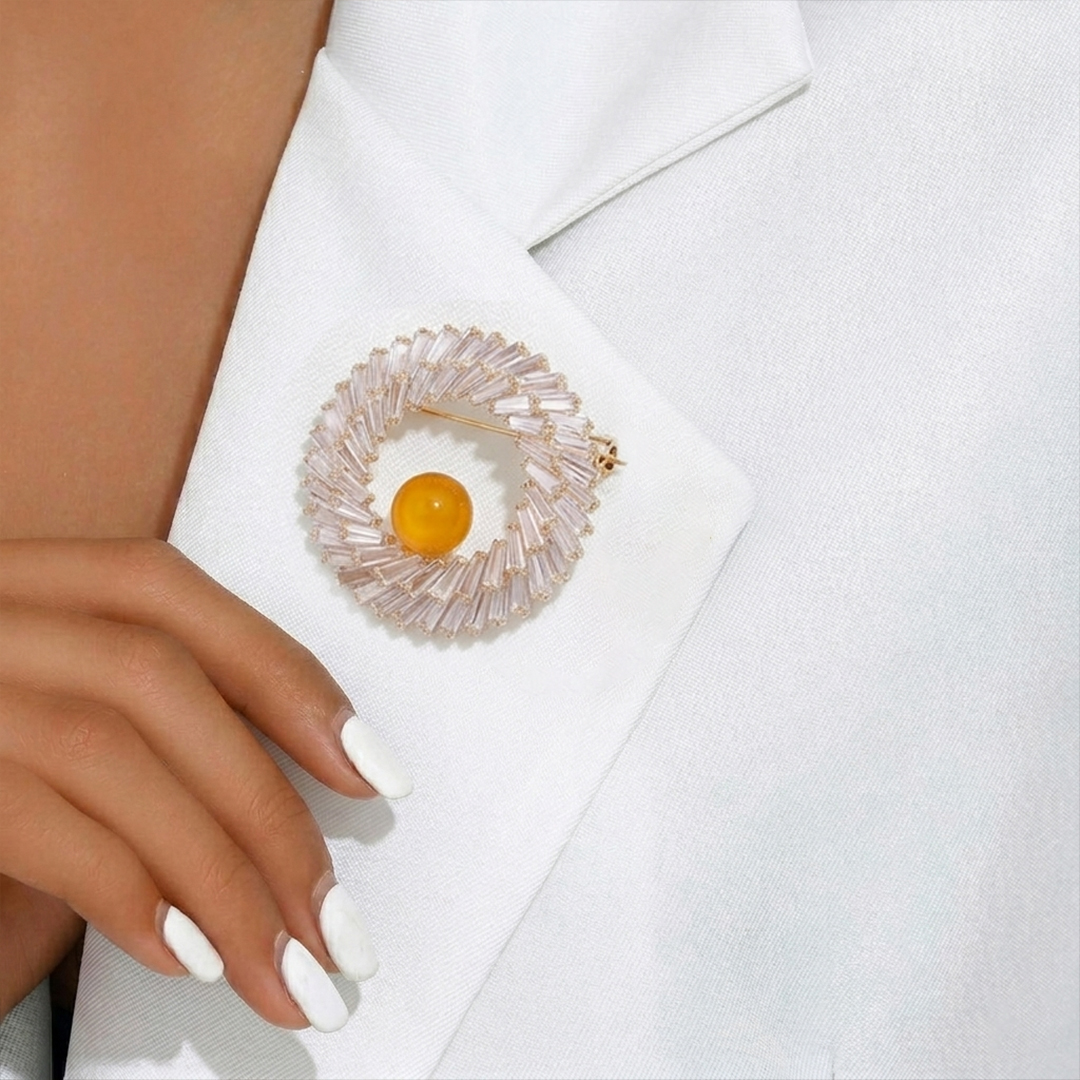Sunburst Wreath Brooch