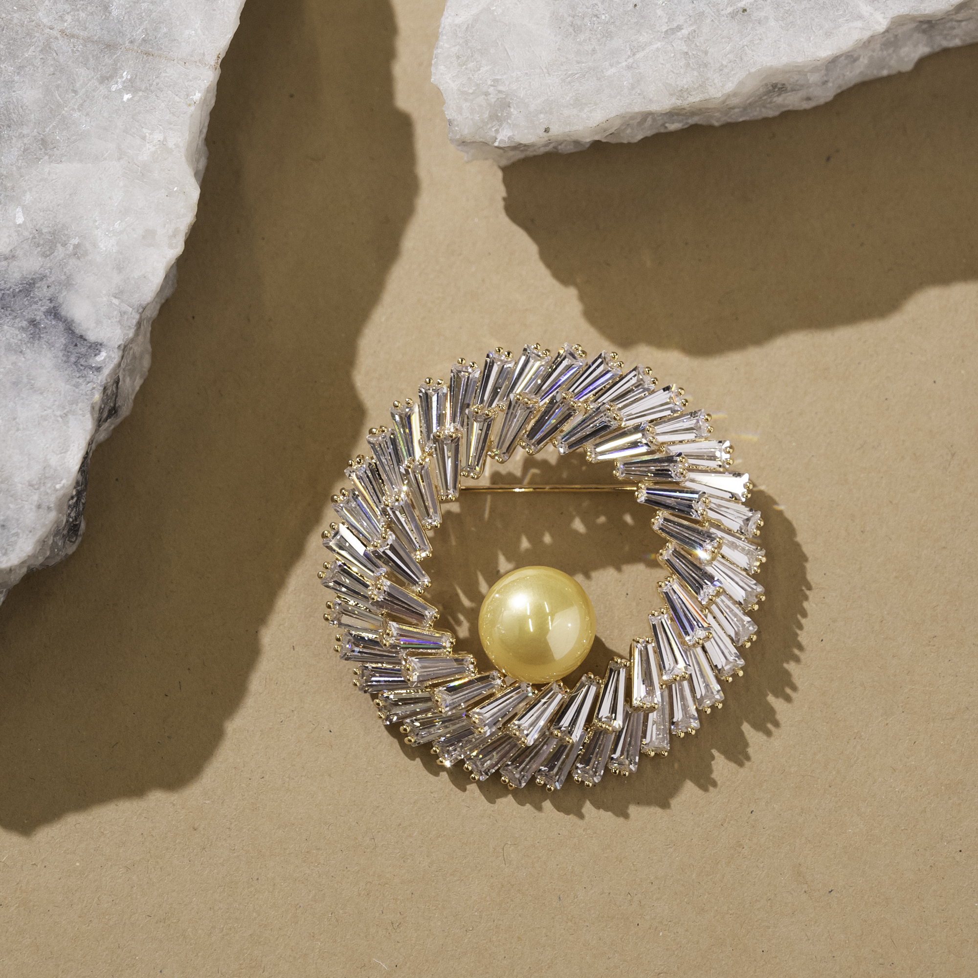 Sunburst Wreath Brooch