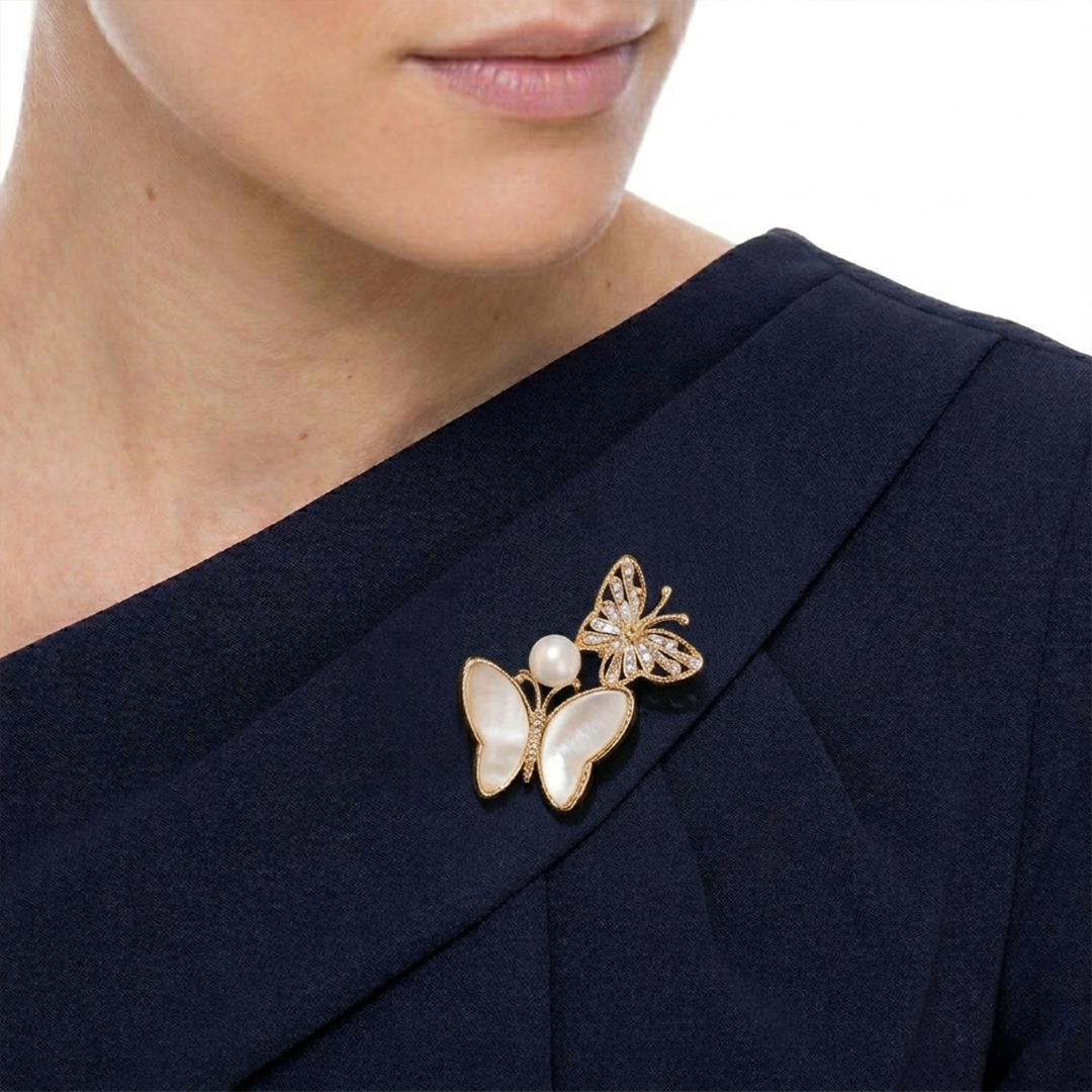 Crystal Butterfly Brooch