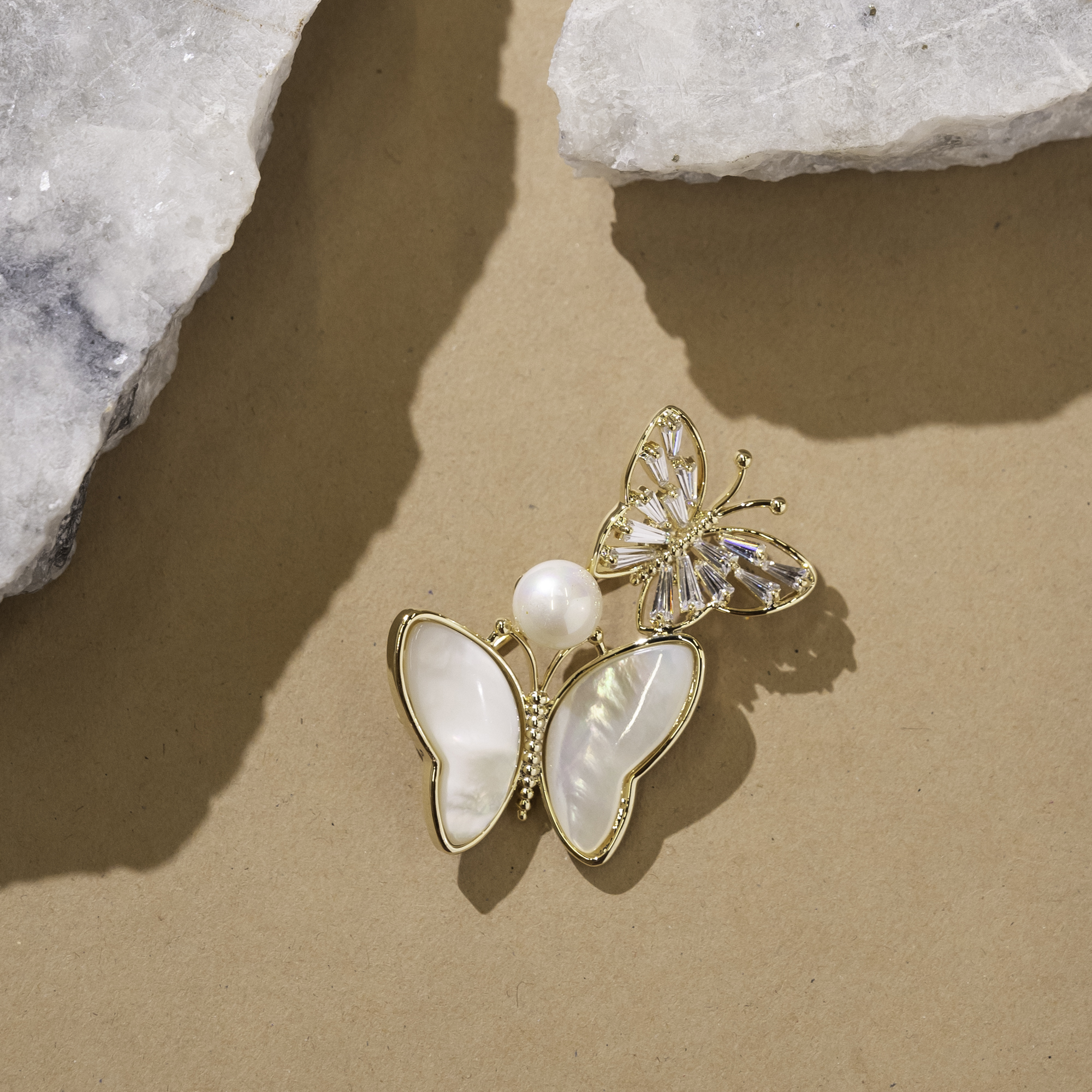 Crystal Butterfly Brooch