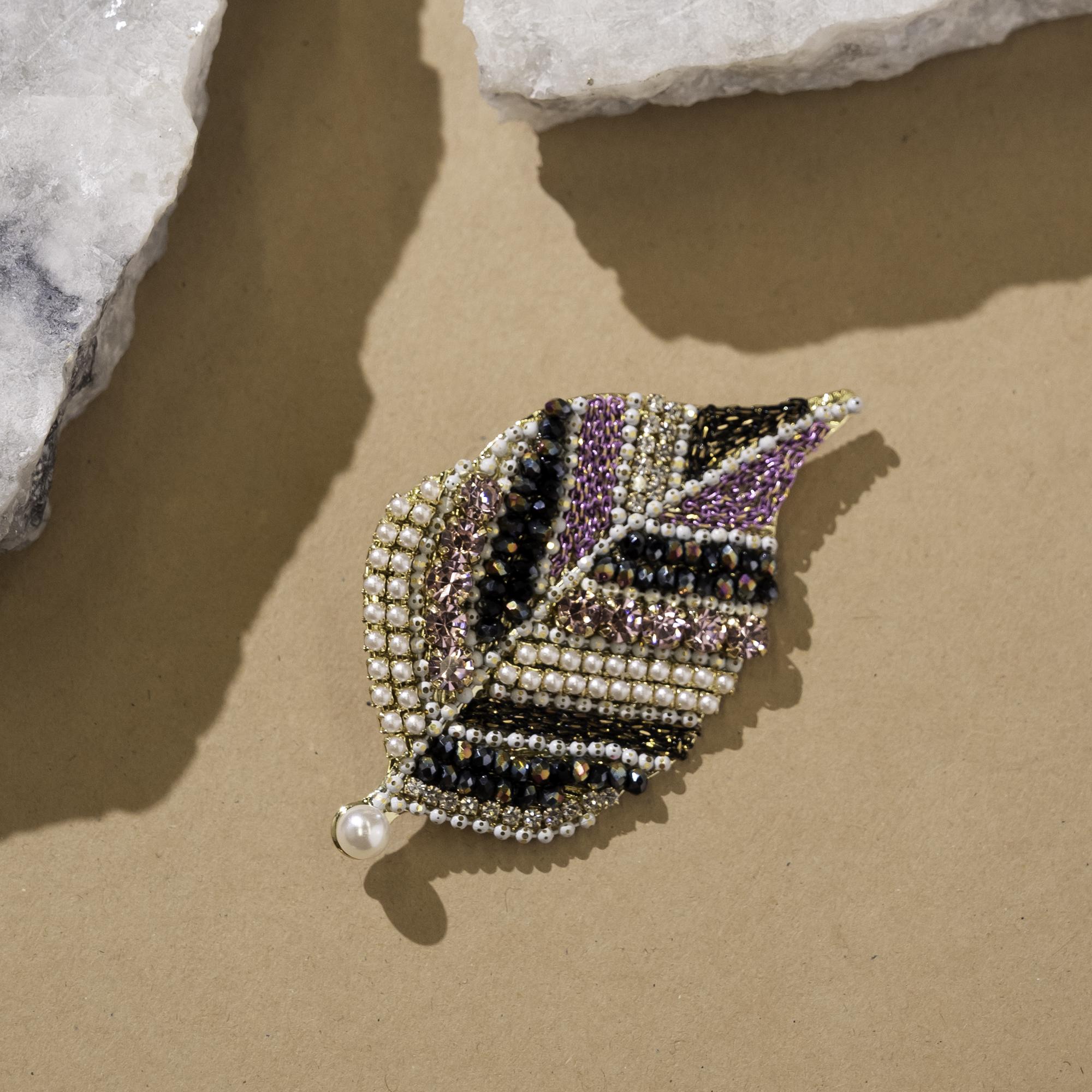 Pearl Leaf Brooch