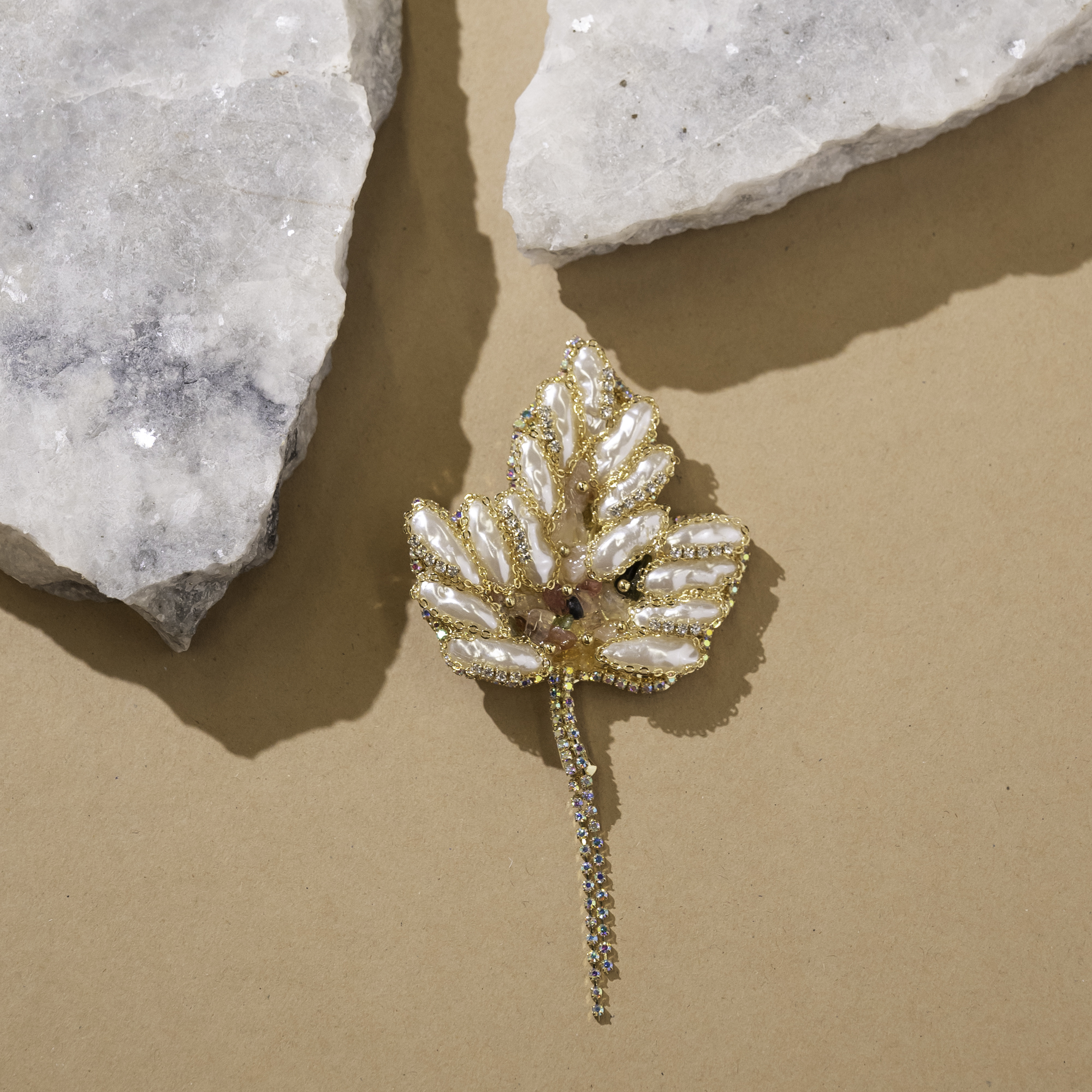 Pearl Ivy Brooch