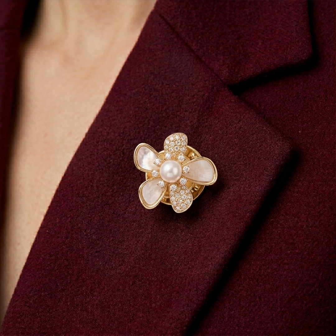 Flora Crystal Brooch