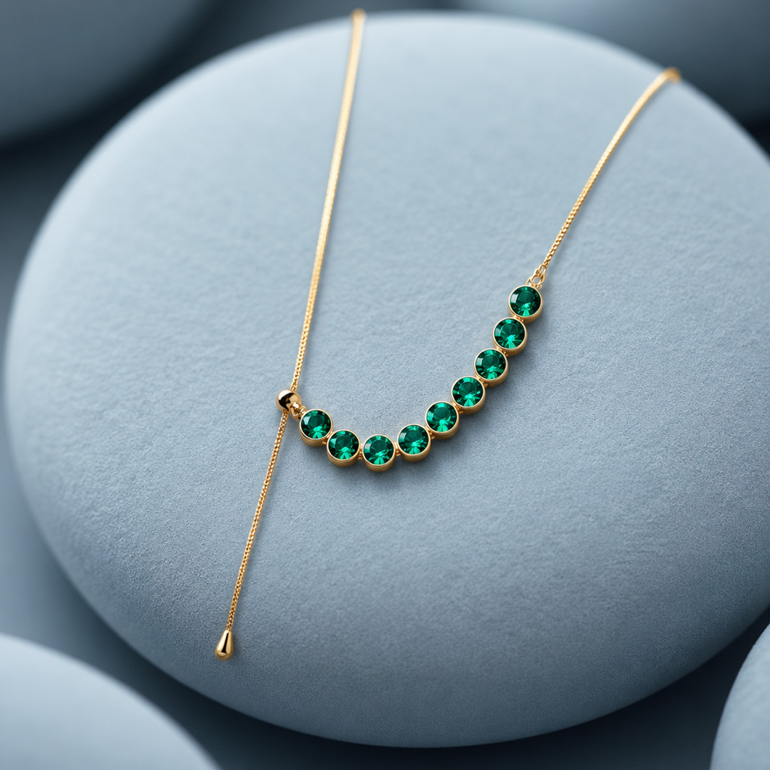 Emerald Green Adjustable Slider Necklace