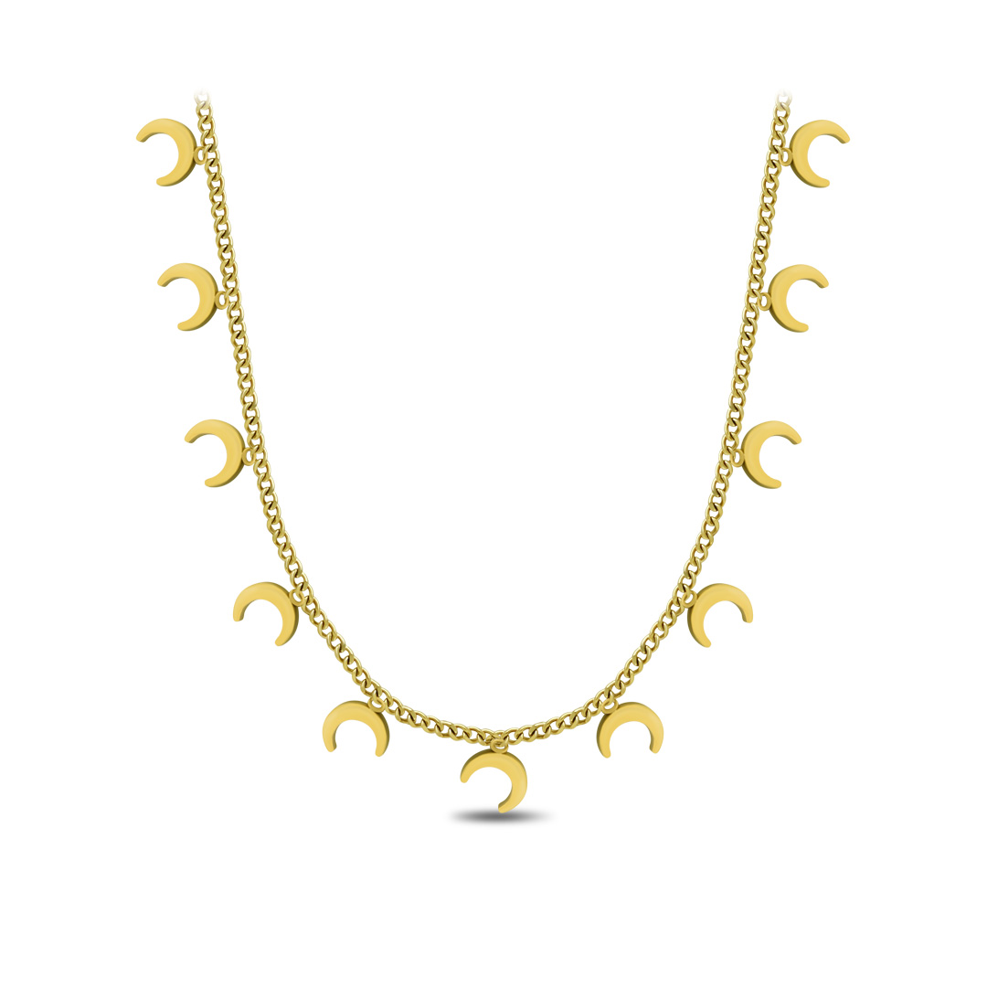 Moon Charm Link Necklace