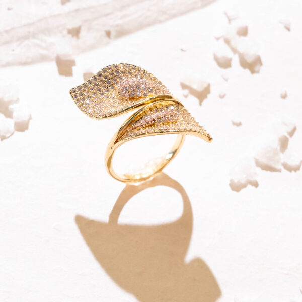 Gilded Petal Bypass Ring