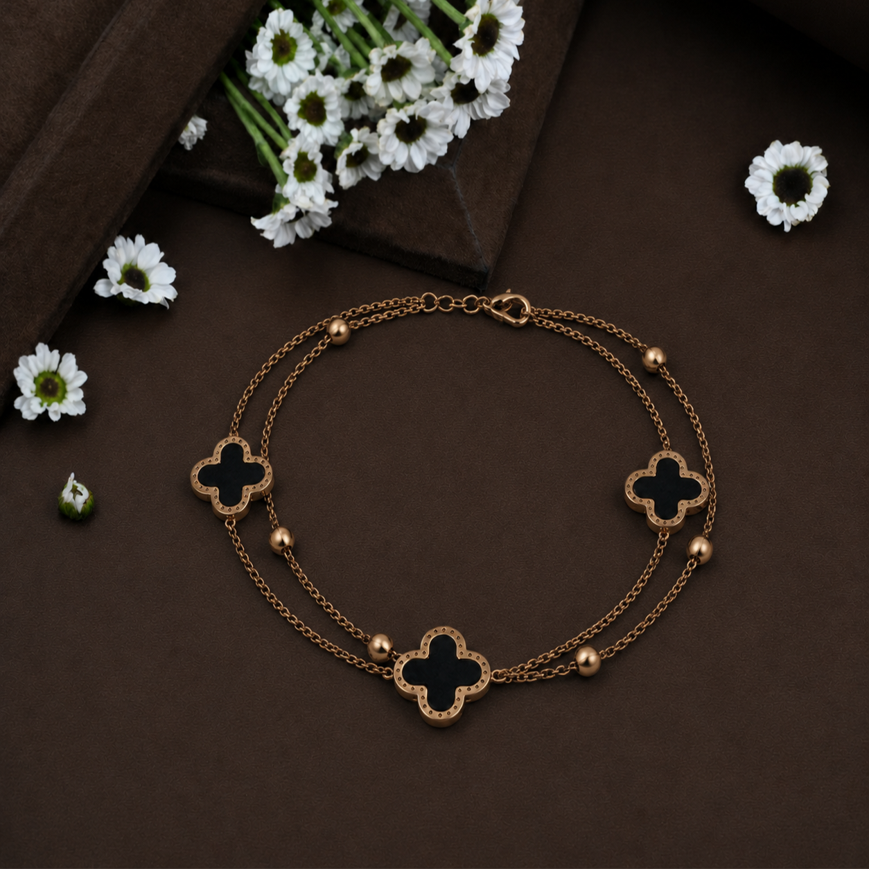 Clover Layered Anklet