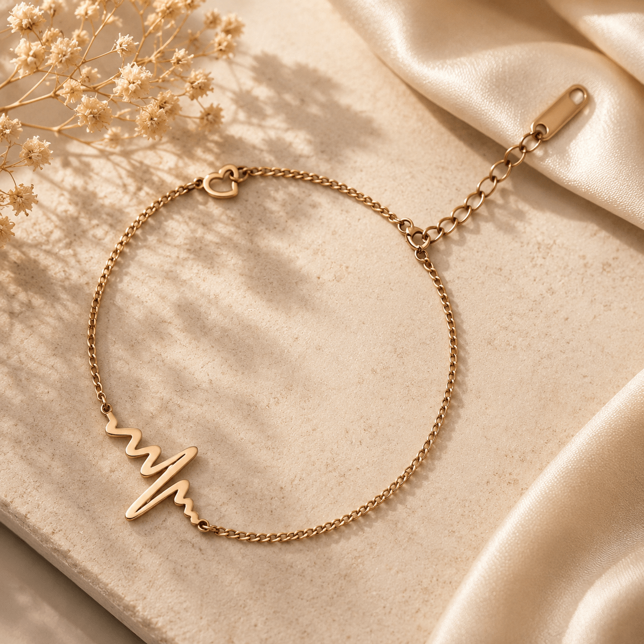 Heartbeat Lifeline Charm Anklet