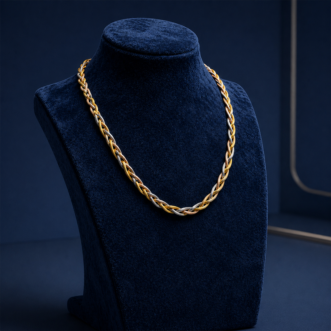 Tricolor Braided Necklace