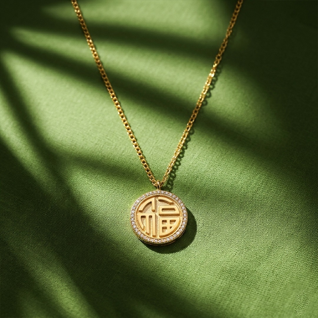 Symbol Crystal Medallion Necklace