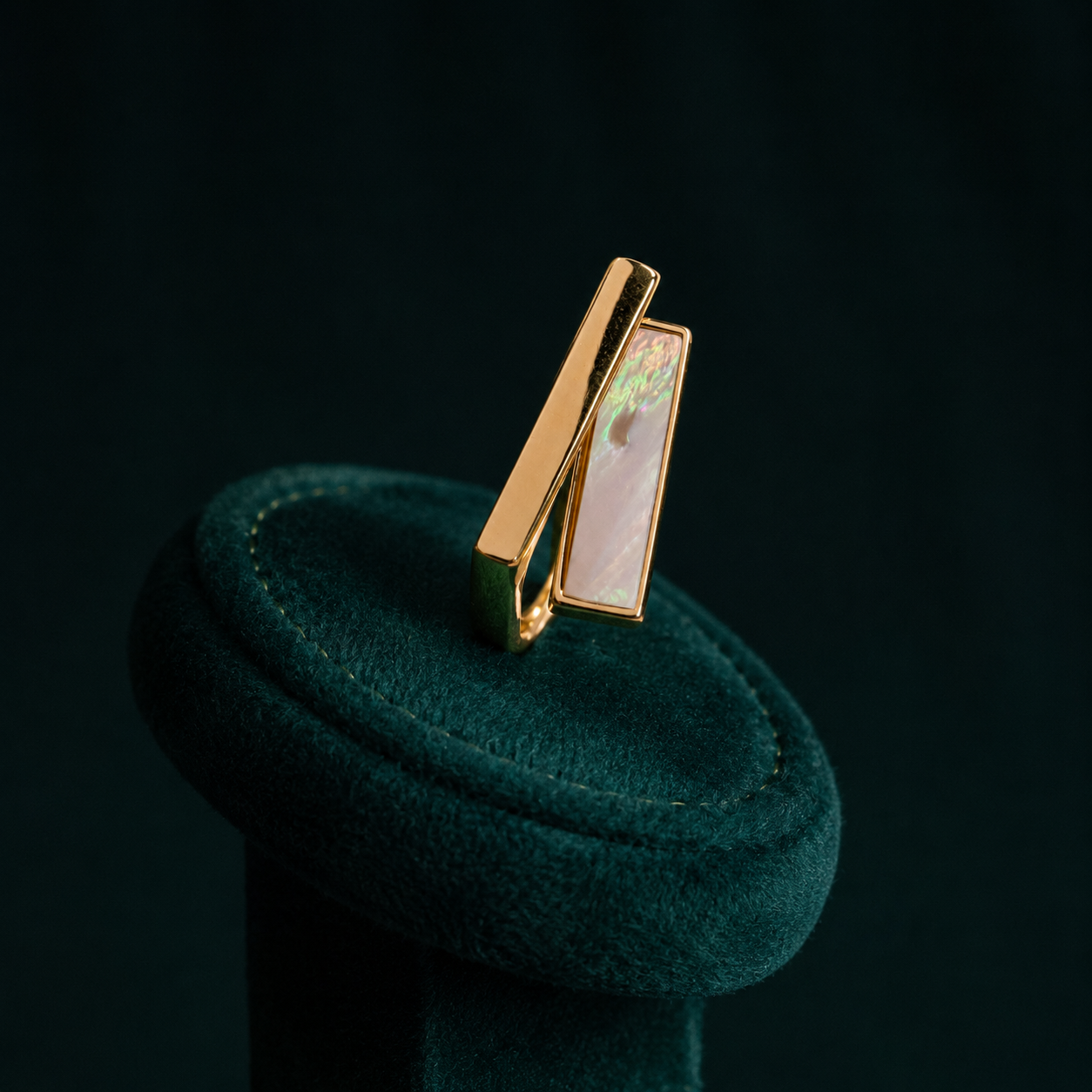 Modern Tapered Shell Ring